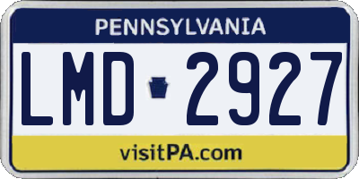 PA license plate LMD2927