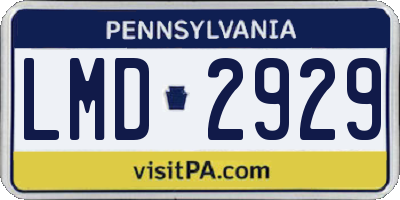 PA license plate LMD2929