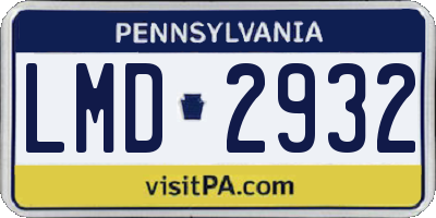 PA license plate LMD2932