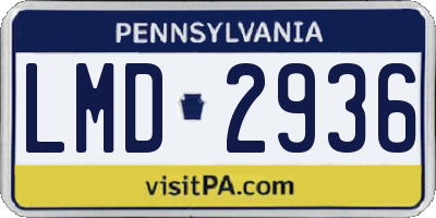 PA license plate LMD2936