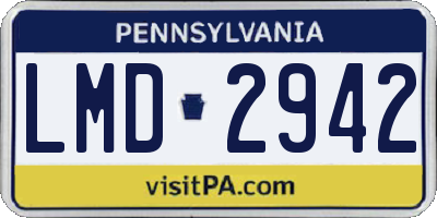 PA license plate LMD2942