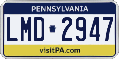 PA license plate LMD2947