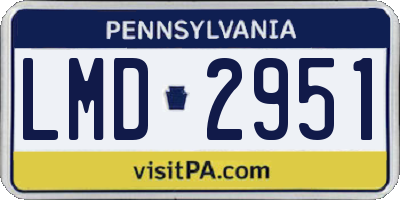 PA license plate LMD2951