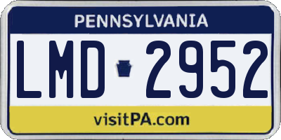 PA license plate LMD2952