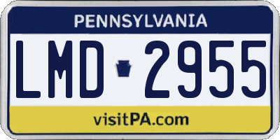 PA license plate LMD2955