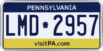 PA license plate LMD2957