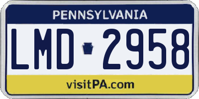 PA license plate LMD2958