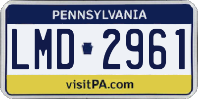 PA license plate LMD2961