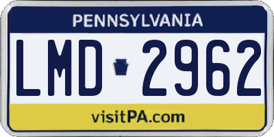 PA license plate LMD2962