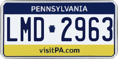 PA license plate LMD2963