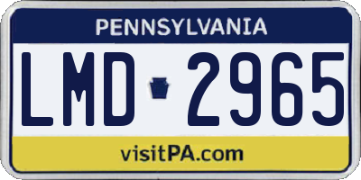 PA license plate LMD2965