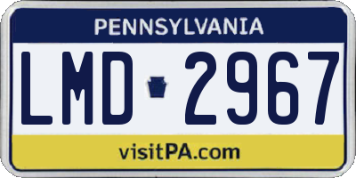 PA license plate LMD2967
