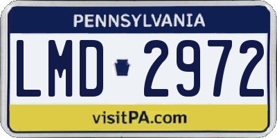 PA license plate LMD2972