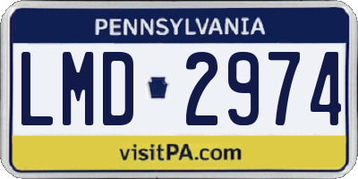 PA license plate LMD2974