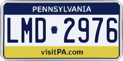 PA license plate LMD2976