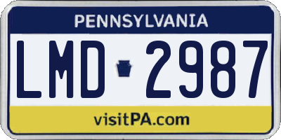 PA license plate LMD2987