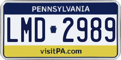 PA license plate LMD2989