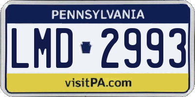 PA license plate LMD2993