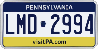 PA license plate LMD2994
