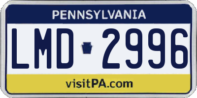 PA license plate LMD2996