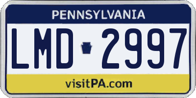 PA license plate LMD2997
