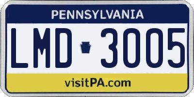 PA license plate LMD3005