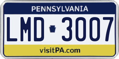 PA license plate LMD3007