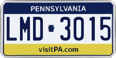 PA license plate LMD3015