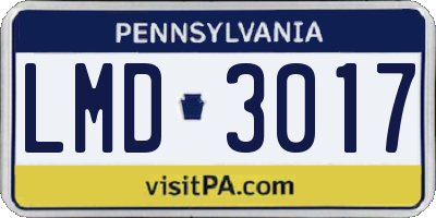 PA license plate LMD3017