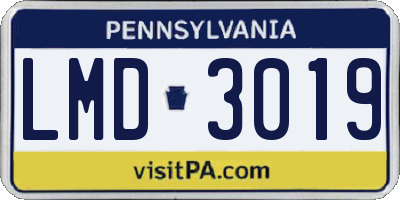 PA license plate LMD3019