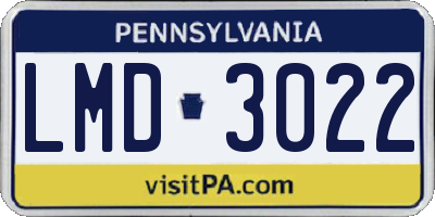 PA license plate LMD3022