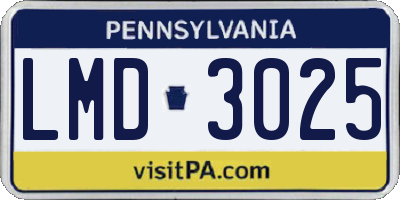 PA license plate LMD3025