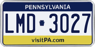 PA license plate LMD3027
