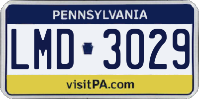 PA license plate LMD3029