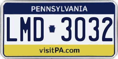 PA license plate LMD3032