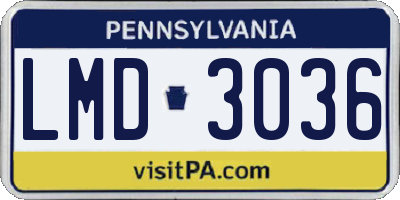 PA license plate LMD3036