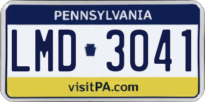PA license plate LMD3041
