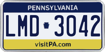 PA license plate LMD3042