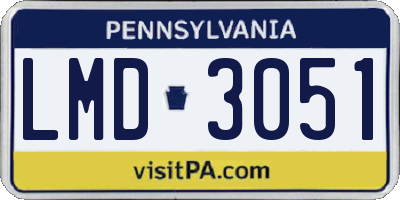 PA license plate LMD3051
