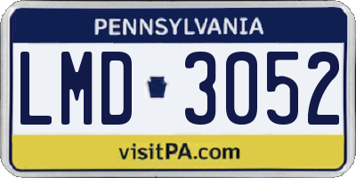PA license plate LMD3052