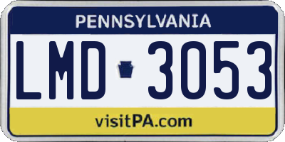 PA license plate LMD3053