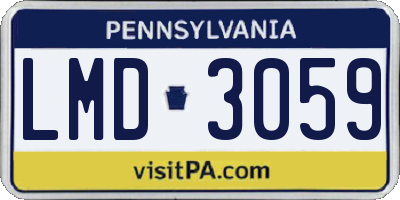 PA license plate LMD3059