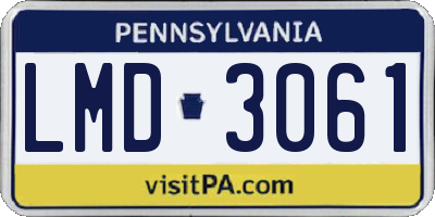 PA license plate LMD3061