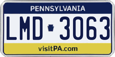 PA license plate LMD3063