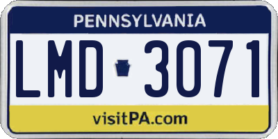 PA license plate LMD3071