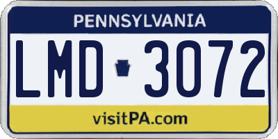 PA license plate LMD3072