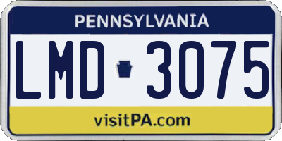 PA license plate LMD3075