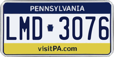 PA license plate LMD3076
