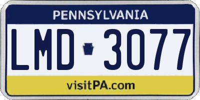 PA license plate LMD3077