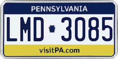 PA license plate LMD3085